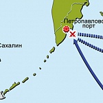 Крымская война 1853–1856 гг. Карта кампании 1854 г. на Камчатке и Тихом океане